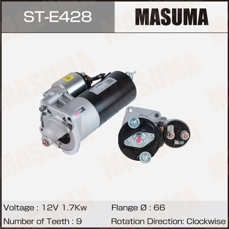 Стартер MASUMA, 12V/1.7KW, ST-E428