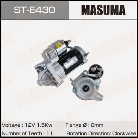 Стартер MASUMA, 12V/1.5KW, ST-E430