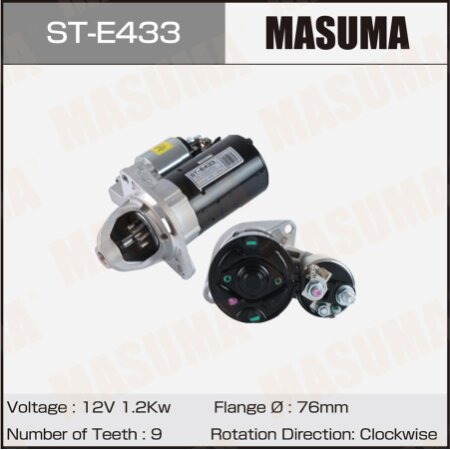 Стартер MASUMA, 12V/1.2KW, ST-E433