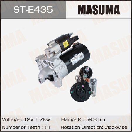 Стартер MASUMA, 12V/1.7KW, ST-E435