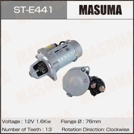 Стартер MASUMA, 12V/1.6KW, ST-E441