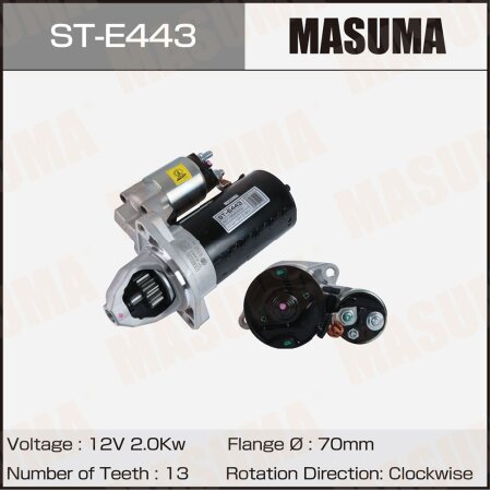 Стартер MASUMA, 12V/2.0KW, ST-E443