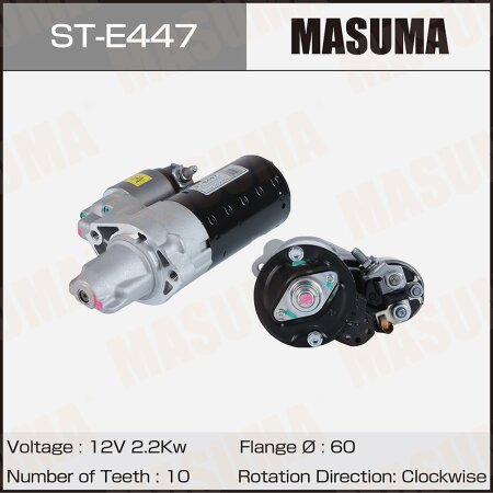 Стартер MASUMA, 12V/2.2KW, ST-E447