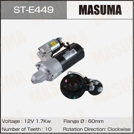 Стартер MASUMA, 12V/1.7KW, ST-E449