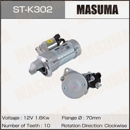 Стартер MASUMA, 12V/1.6KW, ST-K302
