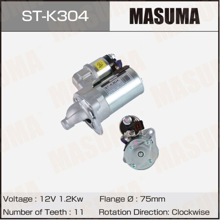 Стартер MASUMA, 12V/1.2KW, ST-K304