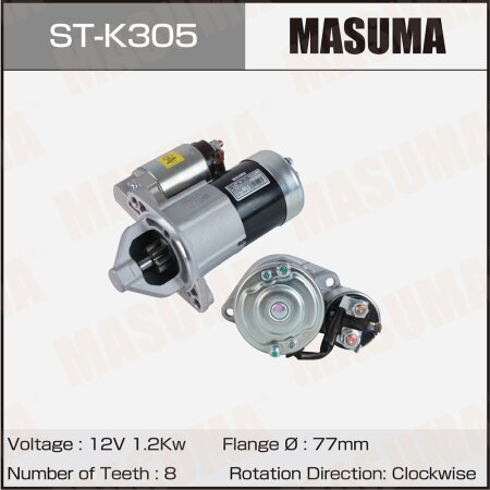 Стартер MASUMA, 12V/1.2KW, ST-K305