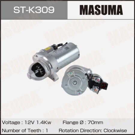 Стартер MASUMA, 12V/1.4KW, ST-K309