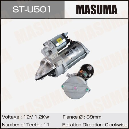 Стартер MASUMA, 12V/1.2KW, ST-U501