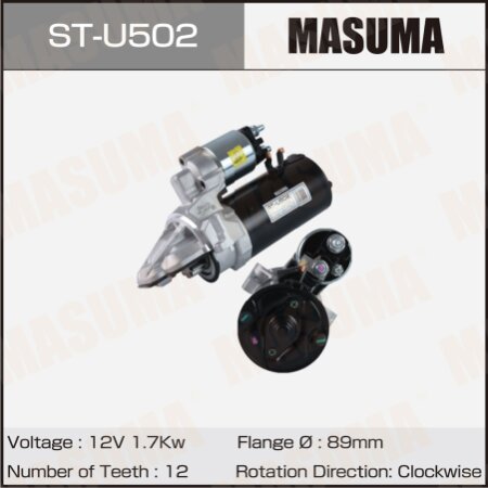 Стартер MASUMA, 12V/1.7KW, ST-U502