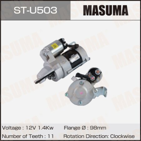Стартер MASUMA, 12V/1.4KW, ST-U503