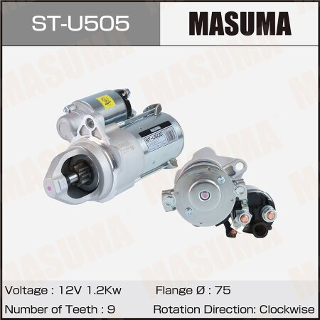 Стартер MASUMA, 12V/1.2KW, ST-U505