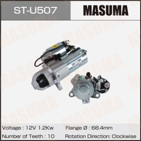 Стартер MASUMA, 12V/1.2KW, ST-U507