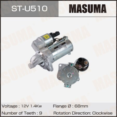 Стартер MASUMA, 12V/1.4KW, ST-U510