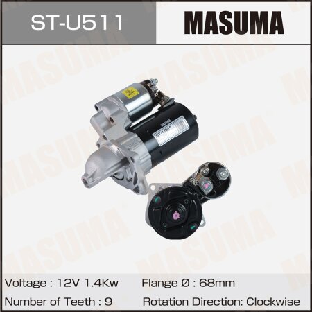 Стартер MASUMA, 12V/1.4KW, ST-U511