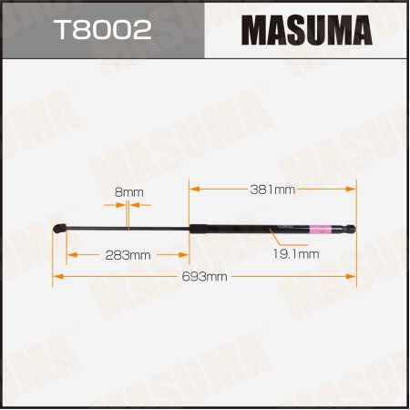 Упор газовый капота MASUMA, T8002
