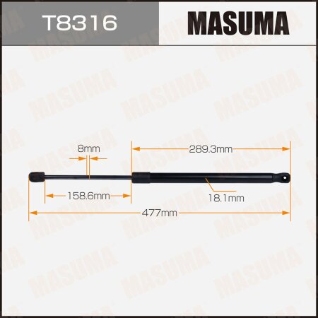 Упор газовый багажника MASUMA, T8316