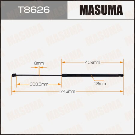 Упор газовый капота MASUMA, T8626