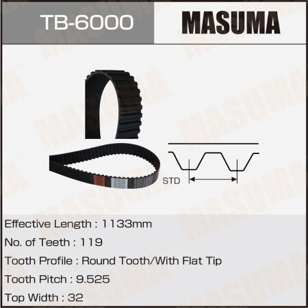 Ремень ГРМ Masuma, TB-6000