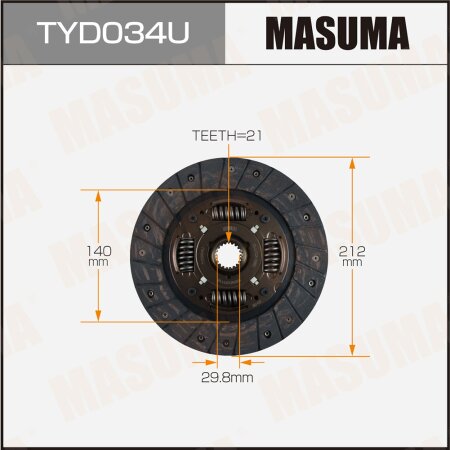 Диск сцепления Masuma, TYD034U