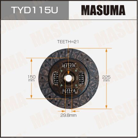 Диск сцепления Masuma, TYD115U