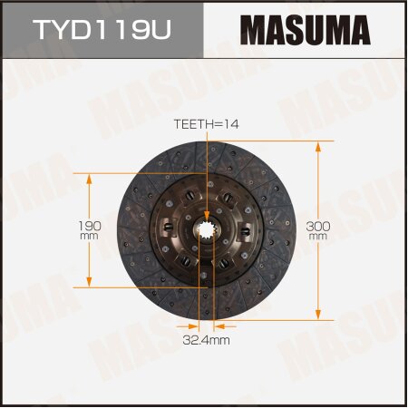 Диск сцепления Masuma, TYD119U