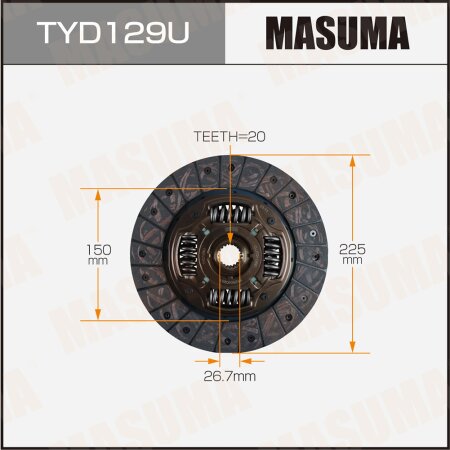 Диск сцепления Masuma, TYD129U