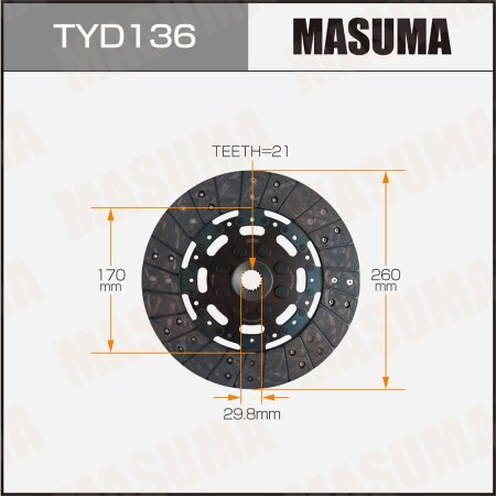 Диск сцепления Masuma, TYD136