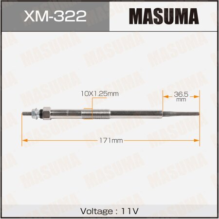 Свеча накаливания Masuma, XM-322